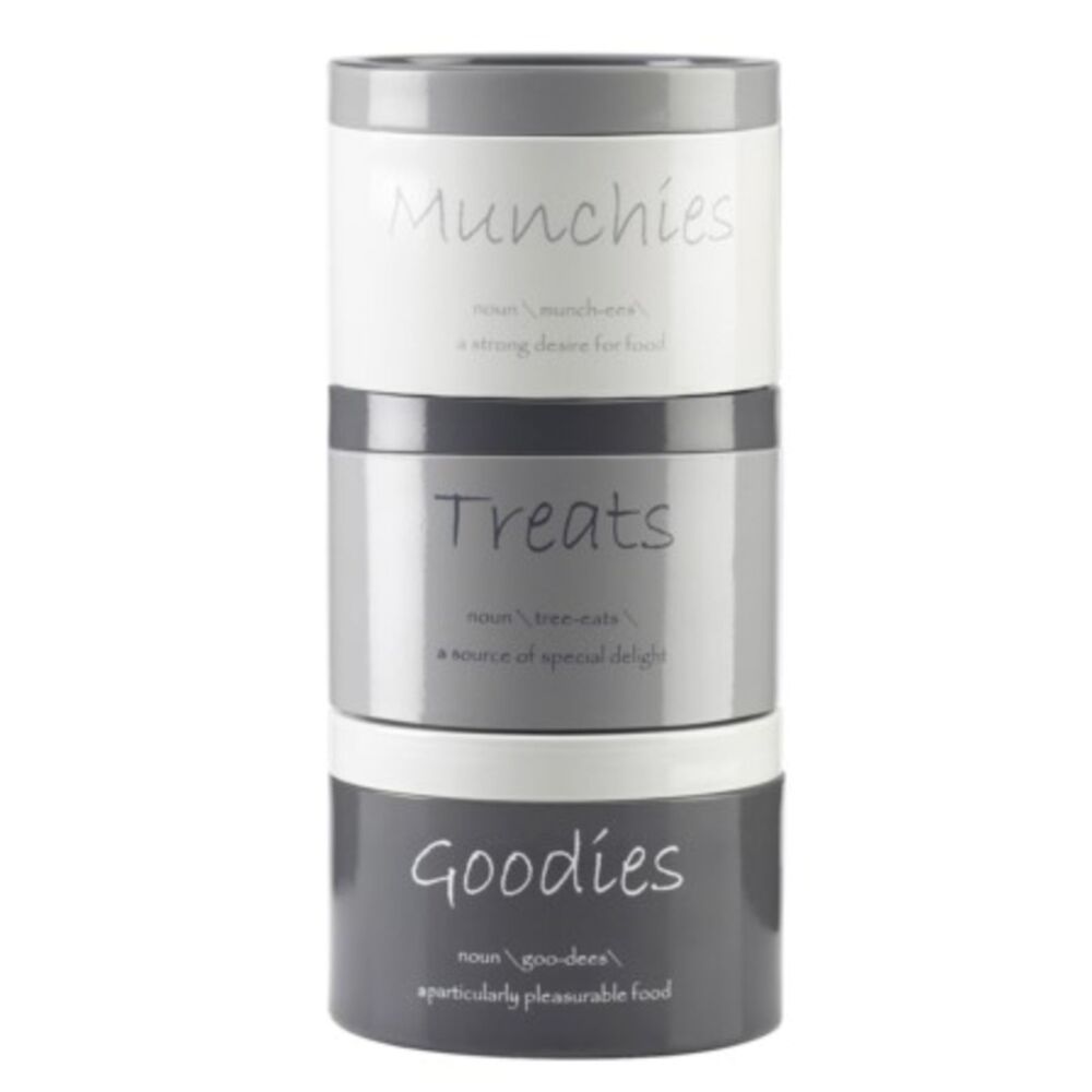 NEW Sealed Stackable Snack Canisters Set of 3 - Munchies Treats Goodies
